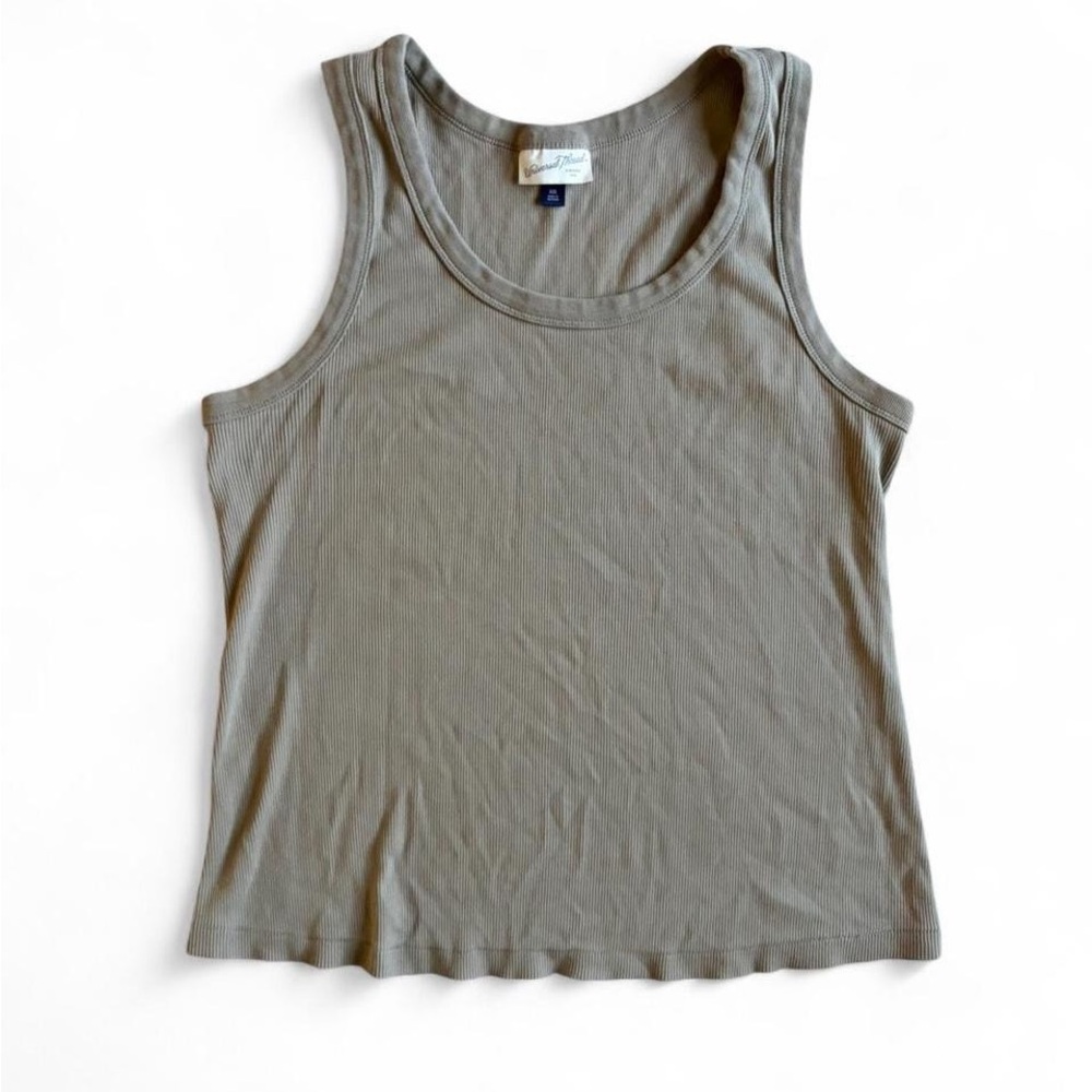Universal Thread Olive Scoop Neck Ribbed Tank